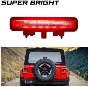 img 1 attached to 🚦 KIWI MASTER LED 3rd Brake Light for 2018-2021 Jeep Wrangler JL: Enhance Your Ride with High Mount Stop Light (Black Housing, Smoke Lens)