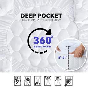 img 1 attached to 🛏️ MASVIS King Mattress Pad Cover 8-21”Deep Pocket - Pillow Top Quilted Snow Down Alternative Overfilled Mattress Topper