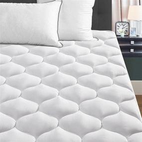 img 2 attached to 🛏️ MASVIS King Mattress Pad Cover 8-21”Deep Pocket - Pillow Top Quilted Snow Down Alternative Overfilled Mattress Topper