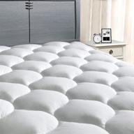 🛏️ masvis king mattress pad cover 8-21”deep pocket - pillow top quilted snow down alternative overfilled mattress topper logo