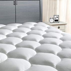 img 4 attached to 🛏️ MASVIS King Mattress Pad Cover 8-21”Deep Pocket - Pillow Top Quilted Snow Down Alternative Overfilled Mattress Topper