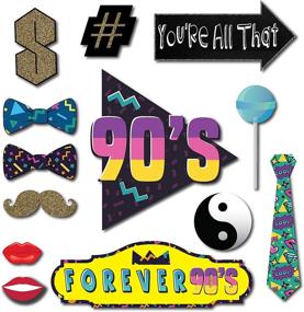 img 3 attached to 📸 Throwback 90s Party Theme Photo Booth Props - 41 Pieces with Wooden Sticks, Strike a Pose Sign | Outside The Booth