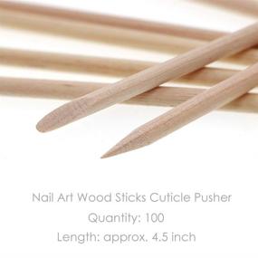 img 3 attached to 💯 100 Orange Wood Nail Sticks with Dual Heads: Multi-Purpose Cuticle Pusher and Remover for Manicure and Pedicure