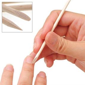 img 2 attached to 💯 100 Orange Wood Nail Sticks with Dual Heads: Multi-Purpose Cuticle Pusher and Remover for Manicure and Pedicure