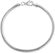 premium 925 sterling silver snake chain bracelet necklace - versatile sizes for women and men - made in italy logo