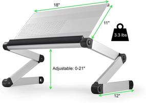 img 1 attached to 💻 Настраиваемая эргономичная подставка для ноутбука с охлаждением: WorkEZ Executive - многофункциональный лаптоп-столик, портативный подставка для чтения и монитора - алюминиевая конструкция