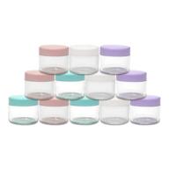 houseables 20 gram jar, 20 ml jar, 12 pcs, multicolor, bpa free: the perfect cosmetic sample empty container for makeup, eye shadow, nails, powder, gems & jewelry logo
