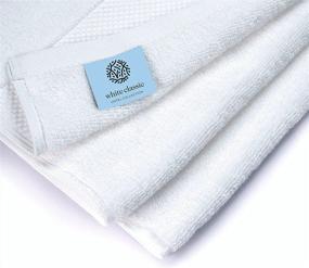 img 1 attached to 🛀 Set of 4 Large 27x54 Inch Luxury White Bath Towels - 700 GSM Circlet Egyptian Cotton, Highly Absorbent Hotel Bathroom Towel