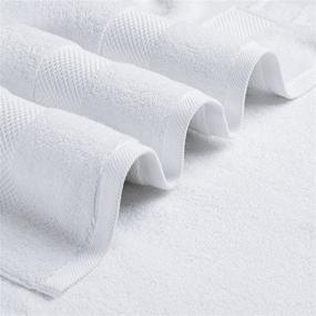 img 2 attached to 🛀 Set of 4 Large 27x54 Inch Luxury White Bath Towels - 700 GSM Circlet Egyptian Cotton, Highly Absorbent Hotel Bathroom Towel