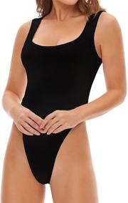 img 4 attached to JUST BEHAVIOR Bodysuit Bodysuits Jumpsuits: Trendy Women's Clothing Options