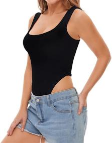 img 2 attached to JUST BEHAVIOR Bodysuit Bodysuits Jumpsuits: Trendy Women's Clothing Options