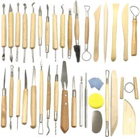 img 4 attached to Aisamco 40 Pcs Ceramic Clay Tools Kit: Beginner-Friendly Sculpting Set for Art Crafts and Pottery – Safe for Kids & Ideal for Schools and Home Use