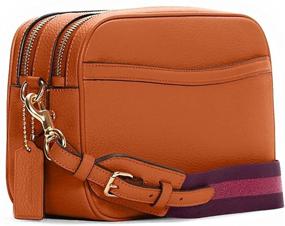 img 3 attached to Coach Double Leather Crossbody Brown Women's Handbags & Wallets and Crossbody Bags