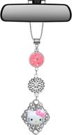 hello kitty handmade bling mirror car charm hanger dream catcher with adjustable chain - assorted ornament logo