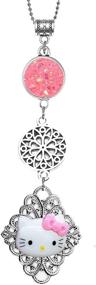 img 2 attached to Hello Kitty Handmade Bling Mirror Car Charm Hanger Dream Catcher with Adjustable Chain - Assorted Ornament