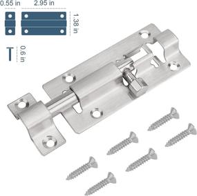 img 3 attached to INBOF 2 Pack Barrel Bolt Latch: Upgraded 3-Inch Slide Lock for 🔒 Doors - Thickened Stainless Steel Finish, Enhanced Security and Privacy with 12 Screws Provided