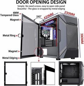 img 1 attached to 🖥️ MUSETEX MK7-GN5 Корпус Micro-ATX с микросеткой, предустановленными светодиодными вентиляторами ARGB, портами USB 3.0, закаленным стеклянным панелями и улучшенным воздушным охлаждением.