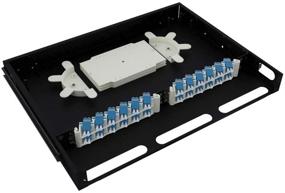 img 4 attached to 🔌 CableRack 1U Rackmount Fiber Enclosure - 24-Core Black with 24 Singlemode LC Couplers