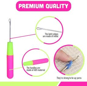 img 3 attached to 🌸 Duo Crochet Hook Set: Comfortable Soft Grip Handle, Sturdy Lightweight ABS Metal for Various Crafts - Pink and Green