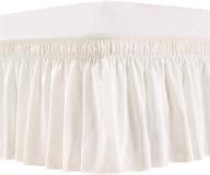 🛏️ ivory king size arana bed skirt - easy-install 15" drop wrap-around dust ruffles with elastic - wrinkle/fade resistance, machine washable logo
