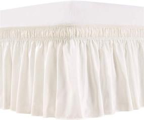 img 4 attached to 🛏️ Ivory King Size ARANA Bed Skirt - Easy-Install 15" Drop Wrap-Around Dust Ruffles with Elastic - Wrinkle/Fade Resistance, Machine Washable