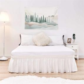 img 3 attached to 🛏️ Ivory King Size ARANA Bed Skirt - Easy-Install 15" Drop Wrap-Around Dust Ruffles with Elastic - Wrinkle/Fade Resistance, Machine Washable