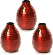 hosley set red metal vases logo