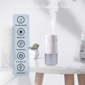 img 1 attached to 💦 Portable Mini Humidifier: 300ml Battery Operated, Quiet & Travel-Friendly with Auto Shut-off