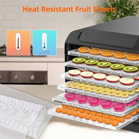 img 1 attached to 🍓 6 Pack of Square Non-Stick Silicone Dehydrator Sheets for Fruit Dryer Mesh by Sopito