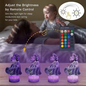 img 2 attached to 3D Princess Night Light for Girls - Birthday and Christmas Gift Idea | 16-Color 👸 Dimmable Nightlight with Remote Control | LED Room Decor Lighting | Optical Illusion Night Lamp for Kids