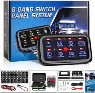 💧 waterproof, multifunctional auxpower 8 gang switch panel with relay system, led light switch panel for truck, suv, utv, car, offroad, caravan, boat - automatic dimmable, blue backlit logo