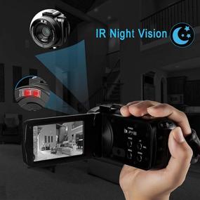 img 2 attached to 📷 VJIANGER FHD 1080P Camcorder: Night Vision Video Camera with 16X Digital Zoom, Touch Screen, Remote Control, Tripod, and 2 Batteries for YouTube Vlogging