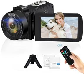 img 4 attached to 📷 VJIANGER FHD 1080P Camcorder: Night Vision Video Camera with 16X Digital Zoom, Touch Screen, Remote Control, Tripod, and 2 Batteries for YouTube Vlogging