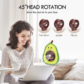 img 2 attached to 🍉 HAUMENLY Personal Fan – USB Rechargeable Portable Small Desk Fan with Cute Stuffed Fruit Design, 3 Adjustable Speeds – Ideal for Home, Office, and Camping