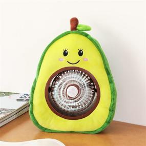 img 1 attached to 🍉 HAUMENLY Personal Fan – USB Rechargeable Portable Small Desk Fan with Cute Stuffed Fruit Design, 3 Adjustable Speeds – Ideal for Home, Office, and Camping