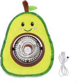 img 4 attached to 🍉 HAUMENLY Personal Fan – USB Rechargeable Portable Small Desk Fan with Cute Stuffed Fruit Design, 3 Adjustable Speeds – Ideal for Home, Office, and Camping