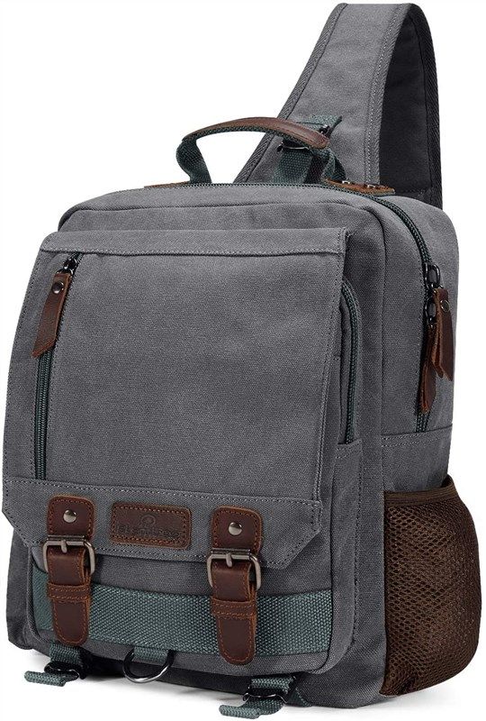 plambag canvas backpack travel crossbody backpacks 로고