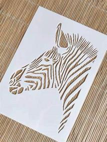 img 1 attached to OBUY Шаблоны для слоистого рисунка Zebra DIY Craft Hollow для росписи по дереву, ткани 🎨 искусство, украшение стены, аэрография и многое другое | Многоразовые шаблоны из пленки Mylar размером 8,26 х 11,61 дюйма