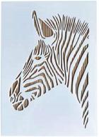 obuy zebra diy craft hollow layering stencils for wood painting, fabric 🎨 art, wall decoration, airbrushing & more | reusable 8.26 x 11.61 inch mylar templates logo