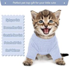 img 1 attached to DENTRUN Hairless Cats Shirt: Sphynx, Pullover Kitten T-Shirts with Sleeves – Breathable 🐱 Cat Wear Turtleneck Sweater, Adorable Hairless Cat's Clothes Vest Pajamas Jumpsuit for All Seasons