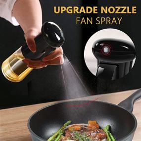 img 2 attached to Aminno Oil Sprayer for Cooking - 7oz/200ml Food Safe Glass Bottle, Leakproof Top-Cap, Multi-Layers Screw Interface - Ideal for Baking, Salad, BBQ, Frying & Grilling - Olive Oil Sprayer