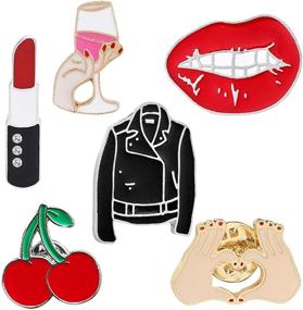 img 4 attached to Urban Beauty Series Enamel Lapel Brooches Pin Set - 6pcs Cartoon Pins for Bags, Jackets, Hats, and DIY Jewelry Decoration