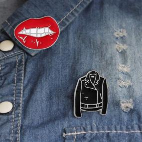 img 3 attached to Urban Beauty Series Enamel Lapel Brooches Pin Set - 6pcs Cartoon Pins for Bags, Jackets, Hats, and DIY Jewelry Decoration