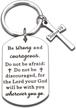 🕊️ christian cross keychain with bible verse joshua 1:9 - be strong and courageous - religious gifts for women, men - inspirational scripture, faith encouragement gifts - perfect for boy, girl, christmas, birthday, graduation logo