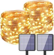 solar string lights outdoor: 2-pack 157.4ft 480led ultra long fairy lights for christmas garden yard party логотип