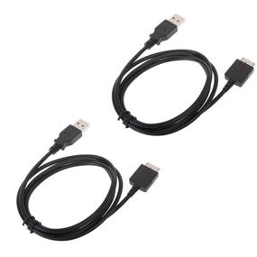 img 4 attached to 🔌 Pack of 2 USB Sync Data Cables for Sony Walkman NW-A55 A56 A57 A55HN A56HN A57HN NW-A35 NW-A45 NW-ZX300 ZX300A NW-WM1A WM1Z