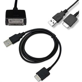 img 3 attached to 🔌 Pack of 2 USB Sync Data Cables for Sony Walkman NW-A55 A56 A57 A55HN A56HN A57HN NW-A35 NW-A45 NW-ZX300 ZX300A NW-WM1A WM1Z