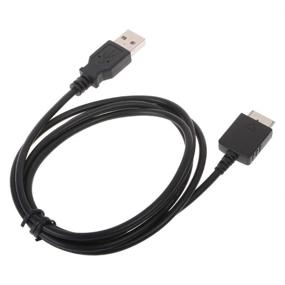 img 2 attached to 🔌 Pack of 2 USB Sync Data Cables for Sony Walkman NW-A55 A56 A57 A55HN A56HN A57HN NW-A35 NW-A45 NW-ZX300 ZX300A NW-WM1A WM1Z