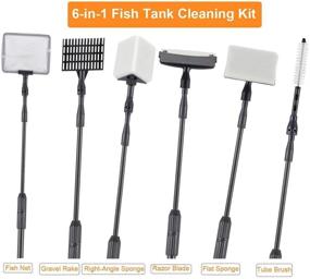 img 2 attached to 🐠 Enhance Aquarium Maintenance with hygger Carbon Fiber 6 in 1 Cleaning Tool Kit – Algae Scraper, Scrubber Pad, Sponge, and Telescopic Handle for Optimal Fish Tank Cleaning in Saltwater and Freshwater Environments