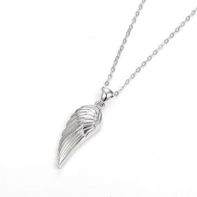 img 3 attached to ✨ Kaletine Sterling Silver Angel Wings Necklace with Cubic Zirconia - Adjustable Cable Chain 16in+2in Extender